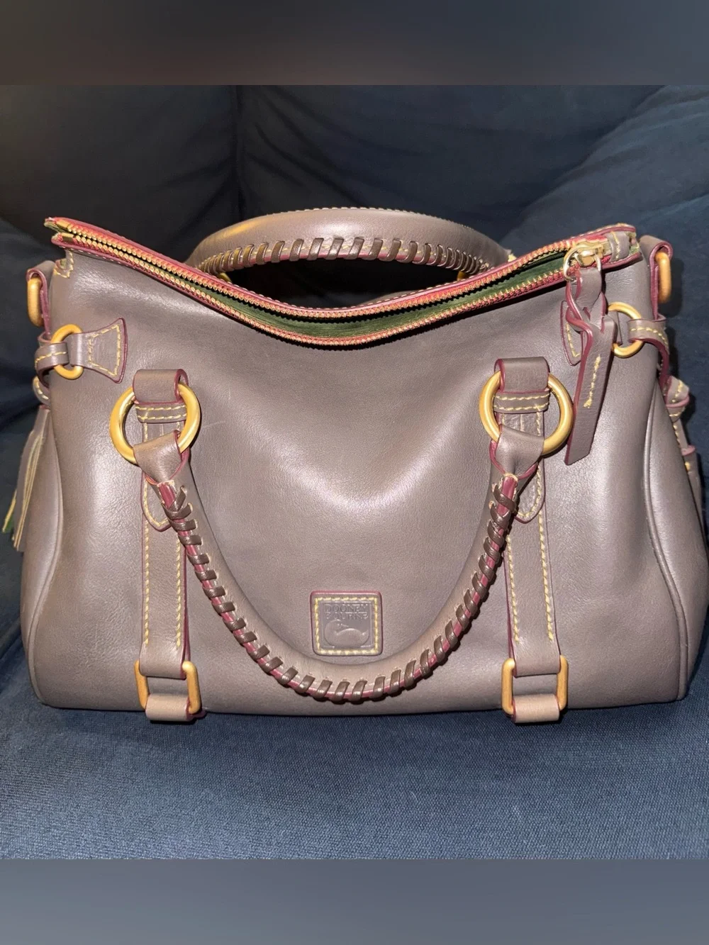 Dooney & Bourke Large Florentine Satchel in Slate